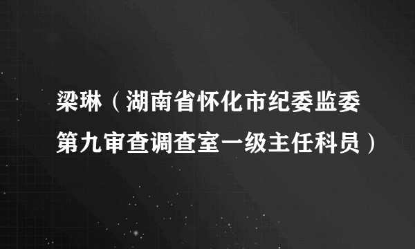 梁琳（湖南省怀化市纪委监委第九审查调查室一级主任科员）