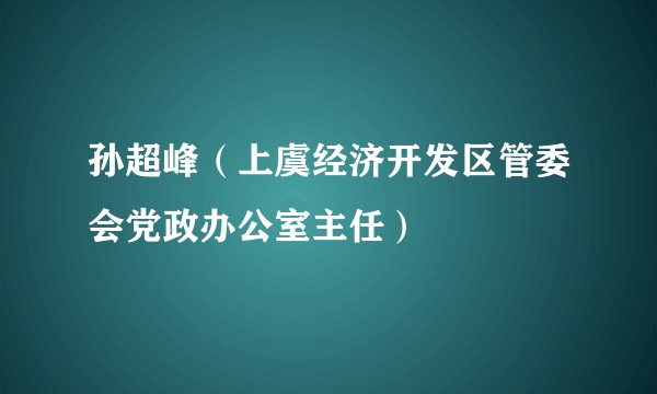 孙超峰（上虞经济开发区管委会党政办公室主任）