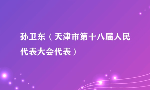 孙卫东（天津市第十八届人民代表大会代表）