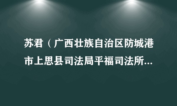 苏君（广西壮族自治区防城港市上思县司法局平福司法所负责人）