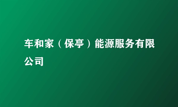 车和家（保亭）能源服务有限公司