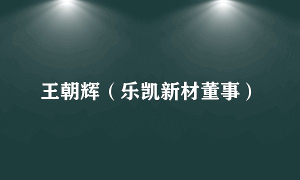 王朝辉（乐凯新材董事）