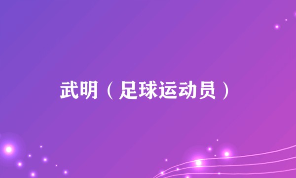 武明（足球运动员）