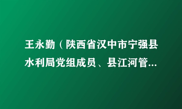 王永勤（陕西省汉中市宁强县水利局党组成员、县江河管理站副站长、水旱灾害防御中心副主任、水利综合执法大队副队长）