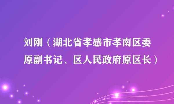 刘刚（湖北省孝感市孝南区委原副书记、区人民政府原区长）