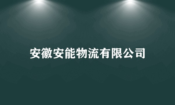 安徽安能物流有限公司