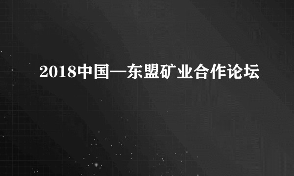 2018中国—东盟矿业合作论坛