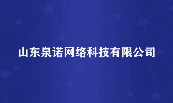 山东泉诺网络科技有限公司