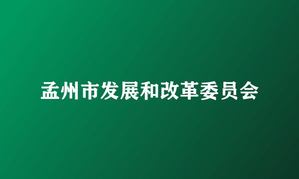 孟州市发展和改革委员会