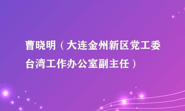 曹晓明(大连金州新区党工委台湾工作办公室副主任)