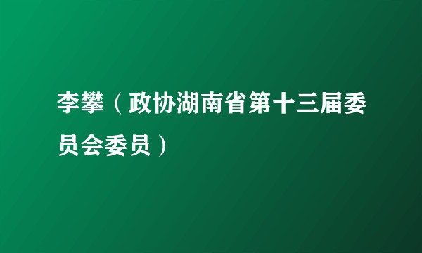 李攀（政协湖南省第十三届委员会委员）