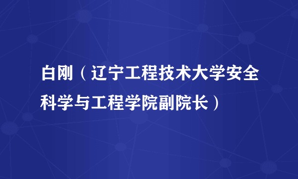白刚（辽宁工程技术大学安全科学与工程学院副院长）
