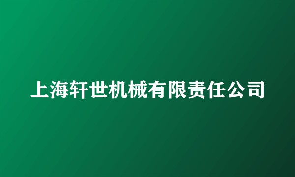 上海轩世机械有限责任公司