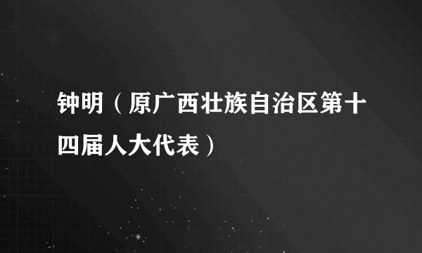 钟明（原广西壮族自治区第十四届人大代表）