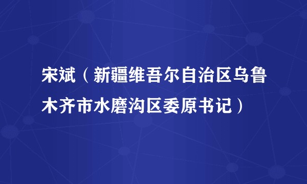 宋斌（新疆维吾尔自治区乌鲁木齐市水磨沟区委原书记）