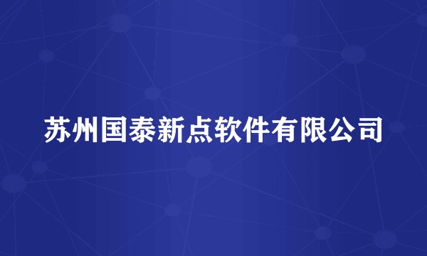 苏州国泰新点软件有限公司