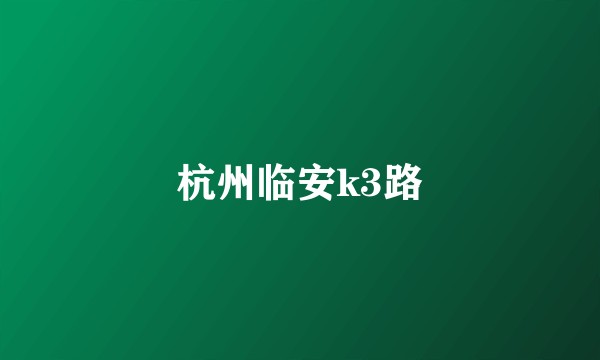 杭州临安k3路
