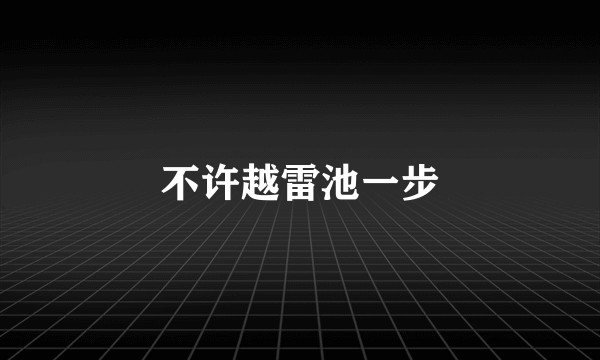 不许越雷池一步