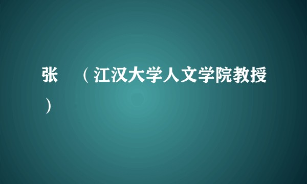张晧（江汉大学人文学院教授）