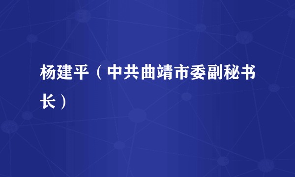 杨建平（中共曲靖市委副秘书长）