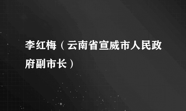 李红梅（云南省宣威市人民政府副市长）