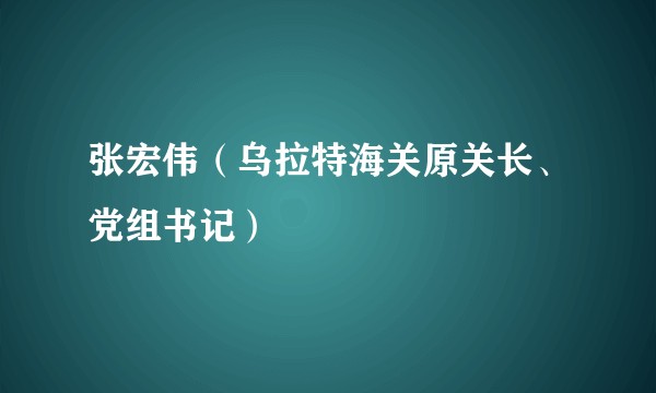 张宏伟（乌拉特海关原关长、党组书记）