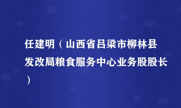 任建明(山西省吕梁市柳林县发改局粮食服务中心业务股股长)