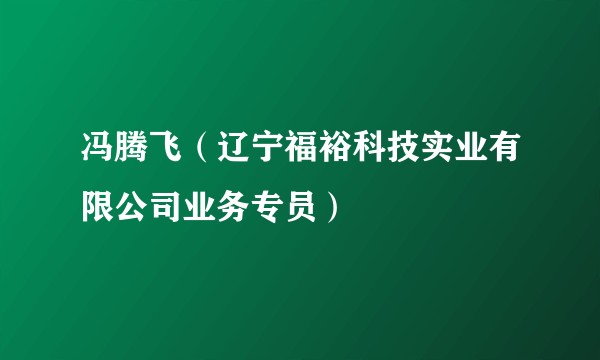 冯腾飞（辽宁福裕科技实业有限公司业务专员）