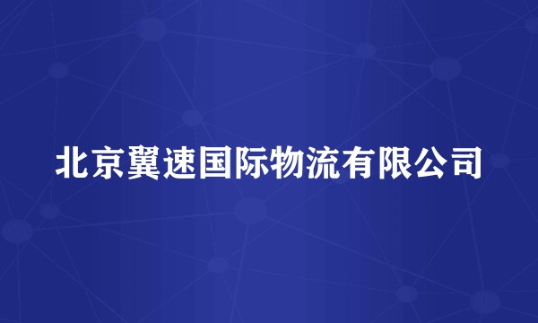北京翼速国际物流有限公司