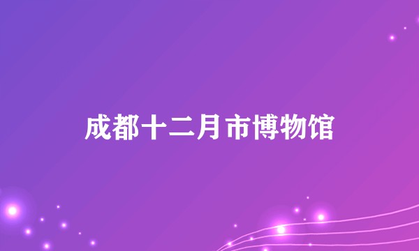 成都十二月市博物馆