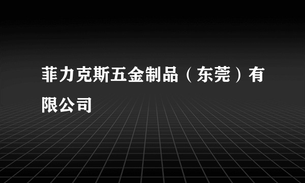 菲力克斯五金制品(东莞)有限公司