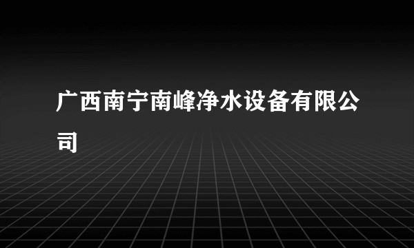 广西南宁南峰净水设备有限公司