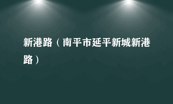 新港路（南平市延平新城新港路）