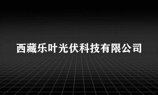 西藏乐叶光伏科技有限公司