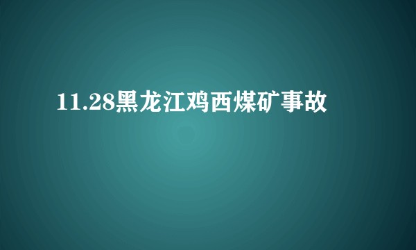 11.28黑龙江鸡西煤矿事故