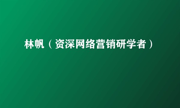 林帆（资深网络营销研学者）