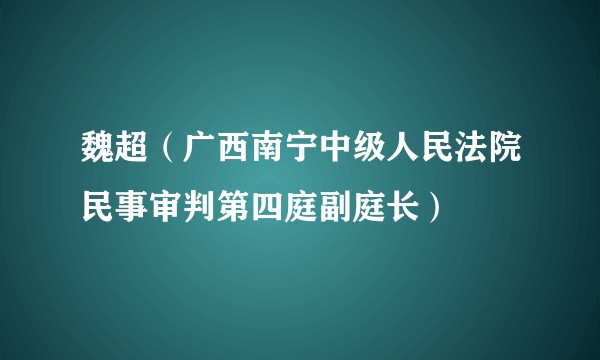 魏超（广西南宁中级人民法院民事审判第四庭副庭长）