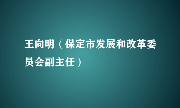 王向明（保定市发展和改革委员会副主任）