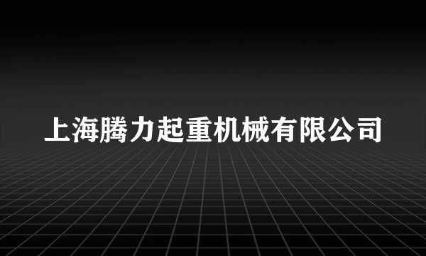 上海腾力起重机械有限公司