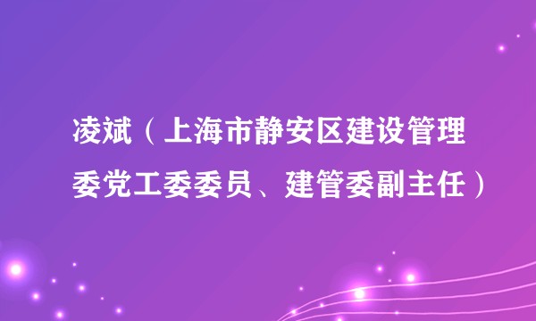 凌斌（上海市静安区建设管理委党工委委员、建管委副主任）