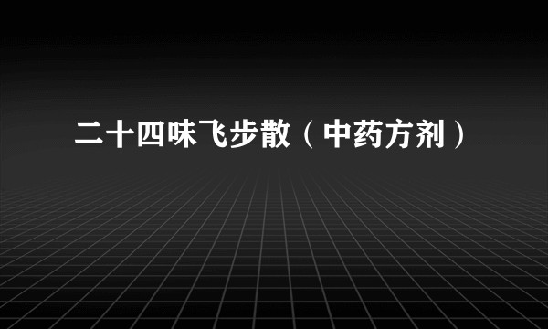 二十四味飞步散（中药方剂）