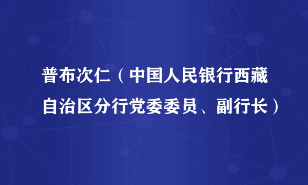 普布次仁（中国人民银行西藏自治区分行党委委员、副行长）