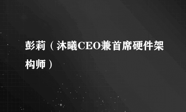 彭莉（沐曦CEO兼首席硬件架构师）