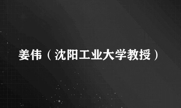 姜伟（沈阳工业大学教授）