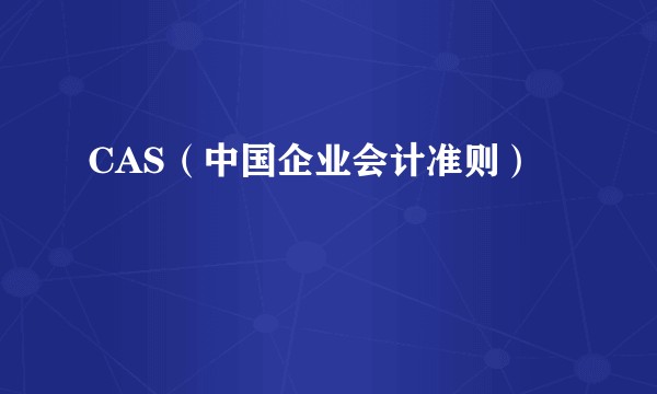 CAS（中国企业会计准则）