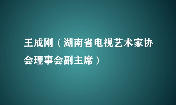 王成刚（湖南省电视艺术家协会理事会副主席）