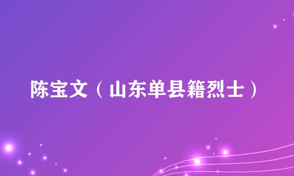 陈宝文（山东单县籍烈士）