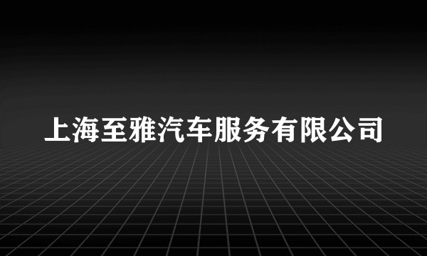 上海至雅汽车服务有限公司