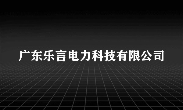 广东乐言电力科技有限公司