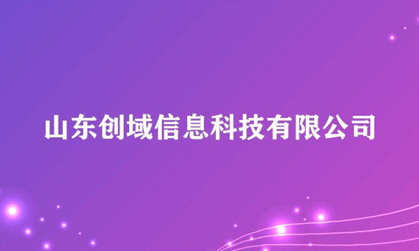 山东创域信息科技有限公司